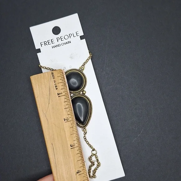 Onyx stone hand chain bracelet ring combination jewelry accessory - Picture 10 of 14